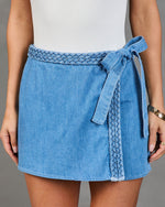 Annalie Wrap Denim Mini Skort