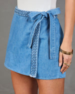 Annalie Wrap Denim Mini Skort