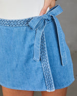 Annalie Wrap Denim Mini Skort
