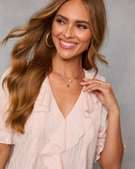 New Day Darling Pleated Ruffle Blouse