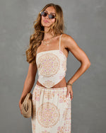 Hardin Abstract Mandala Print Bandana Top