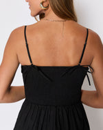 Black % Summer Essential Cotton Smocked Maxi Dress-2