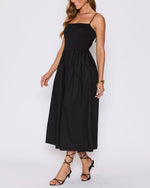 Black % Summer Essential Cotton Smocked Maxi Dress-3