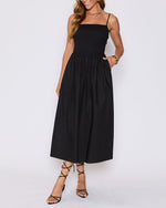 Black % Summer Essential Cotton Smocked Maxi Dress-5