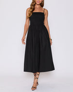 Black % Summer Essential Cotton Smocked Maxi Dress-6