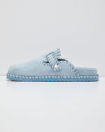 Powder Blue % Chic Comfort Stitch Slip On Mules-4