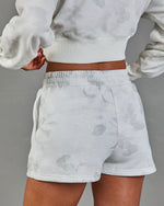 Relaxed Elegance Floral Fleece Drawstring Shorts
