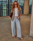 Berner Stretch Drawstring Pintuck Wide Leg Jeans