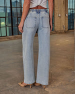 Berner Stretch Drawstring Pintuck Wide Leg Jeans