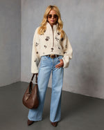 Chalet Embroidered Floral Pullover Jacket