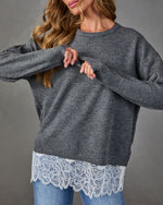 Sterling Knit Lace Hem Sweater
