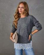 Sterling Knit Lace Hem Sweater