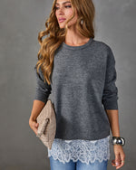 Sterling Knit Lace Hem Sweater