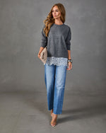 Sterling Knit Lace Hem Sweater