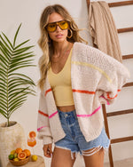 Warm Tide Coast Striped Knit Cardigan