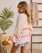 Warm Tide Coast Striped Knit Cardigan