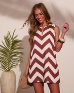 Rosaline Coast Chevron Print Mini Dress