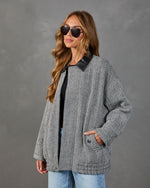 Debbie Herringbone Contrast Collar Jacket