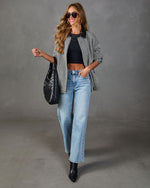 Debbie Herringbone Contrast Collar Jacket