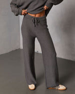 Charcoal % Chill Season Knit Drawstring Pants-2