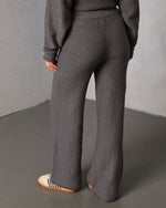 Charcoal % Chill Season Knit Drawstring Pants-4