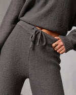 Charcoal % Chill Season Knit Drawstring Pants-6