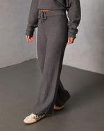 Charcoal % Chill Season Knit Drawstring Pants-3