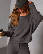 Charcoal % Chill Season Knit Sweater-1