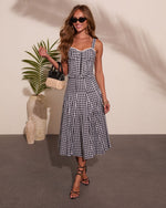 Coastal Picnic Gingham Print Corset Top