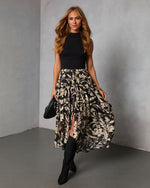 Woven Hour Printed Hi Low Skirt