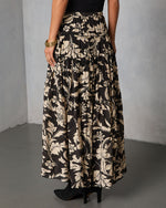 Woven Hour Printed Hi Low Skirt