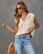 Soft Allure Hooded Cable Knit Vest