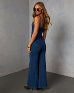 Blue % So Mila Denim Flare Jumpsuit-4