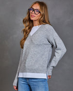 Kamiya V Neck Twofer Sweater