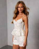 Midnight Renewal Embroidered Peplum Top