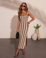 Tidal Ease Striped Knit Cover Up Midi Dress