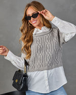 Michelle Cable Knit Twofer Top