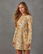 Trev Metallic Floral Jacquard Mini Dress