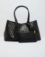 Calisse Textured Woven Vegan Leather Tote