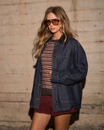 Country Estate Denim Contrast Corduory Collar Jacket