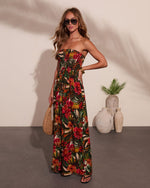 Black Multi % Markey Abstract Strapless Jumpsuit-3
