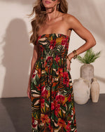 Black Multi % Markey Abstract Strapless Jumpsuit-2