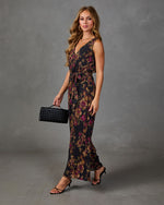 Shadowed Garden Floral Waist Tie Jumpsuit