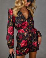 Rose Affair Cotton Belted Floral Romper
