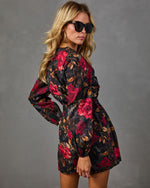 Rose Affair Cotton Belted Floral Romper