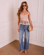 Avela Floral Lace Corset Peplum Top