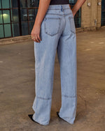 Claira Rigid Pintuck Relaxed Leg Jeans