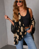 Saldana Printed Oversized Cardigan
