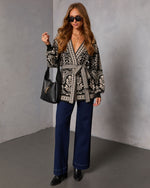 Stelora Abstract Wrap Tie Cardigan