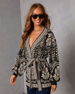 Stelora Abstract Wrap Tie Cardigan